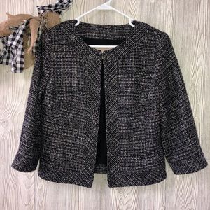 Banana republic black & white tweed blazer size 6